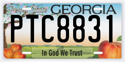 GA license plate PTC8831