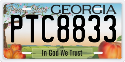 GA license plate PTC8833