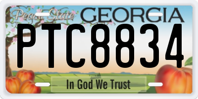 GA license plate PTC8834