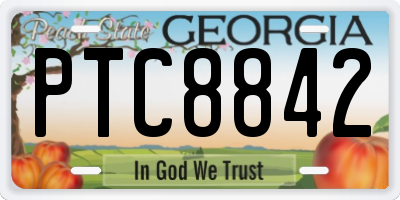 GA license plate PTC8842