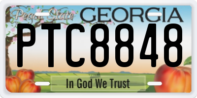 GA license plate PTC8848