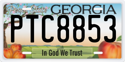 GA license plate PTC8853