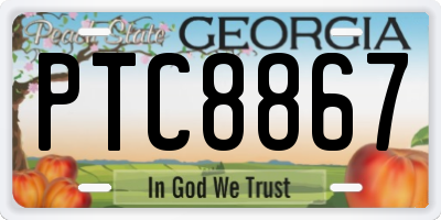 GA license plate PTC8867