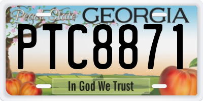 GA license plate PTC8871