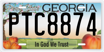 GA license plate PTC8874