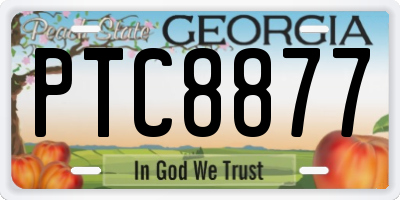 GA license plate PTC8877