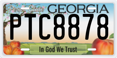 GA license plate PTC8878
