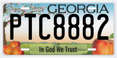 GA license plate PTC8882