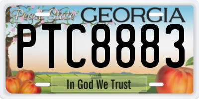 GA license plate PTC8883