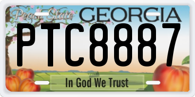 GA license plate PTC8887