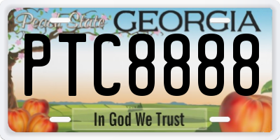 GA license plate PTC8888