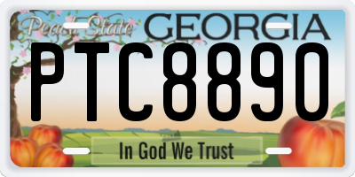 GA license plate PTC8890