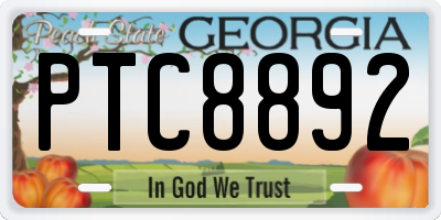 GA license plate PTC8892