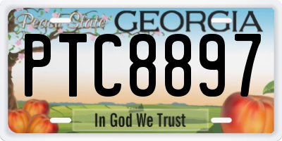 GA license plate PTC8897
