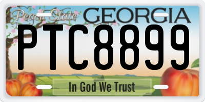 GA license plate PTC8899