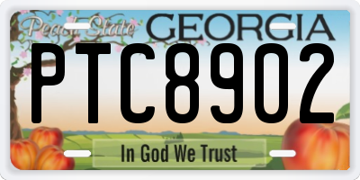 GA license plate PTC8902