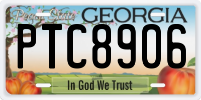 GA license plate PTC8906