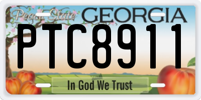 GA license plate PTC8911