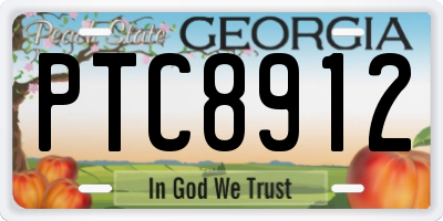 GA license plate PTC8912