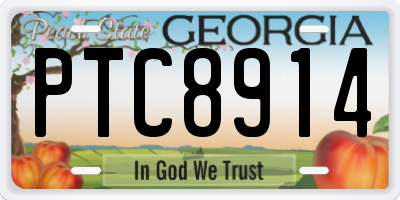 GA license plate PTC8914