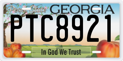 GA license plate PTC8921