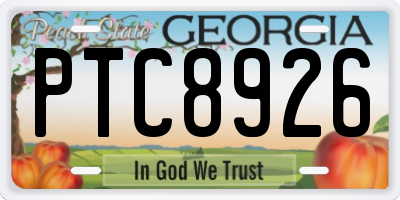 GA license plate PTC8926