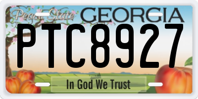 GA license plate PTC8927