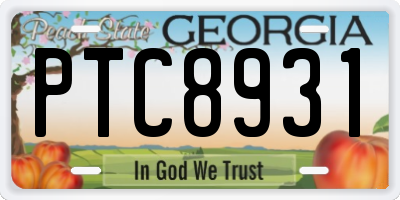 GA license plate PTC8931
