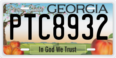 GA license plate PTC8932