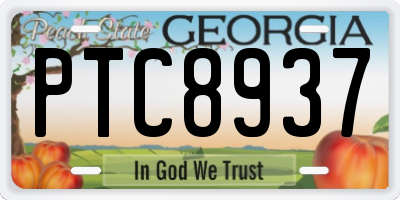 GA license plate PTC8937