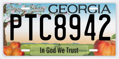 GA license plate PTC8942