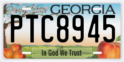 GA license plate PTC8945