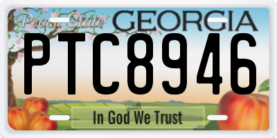 GA license plate PTC8946