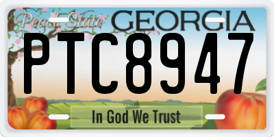 GA license plate PTC8947