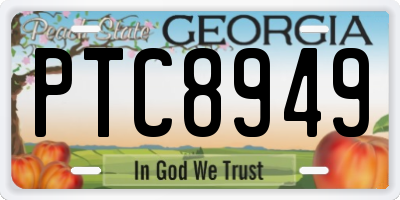 GA license plate PTC8949
