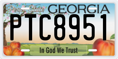 GA license plate PTC8951
