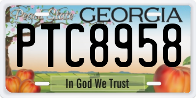GA license plate PTC8958