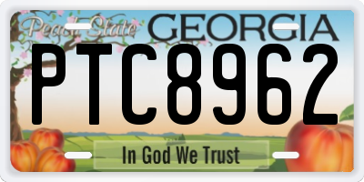 GA license plate PTC8962