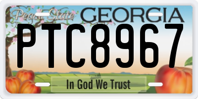 GA license plate PTC8967