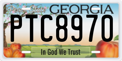 GA license plate PTC8970