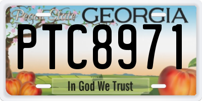 GA license plate PTC8971