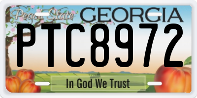 GA license plate PTC8972