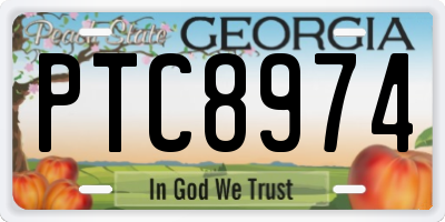 GA license plate PTC8974