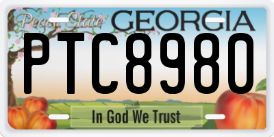 GA license plate PTC8980