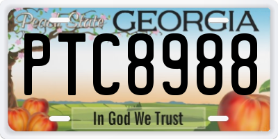 GA license plate PTC8988