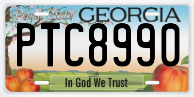GA license plate PTC8990