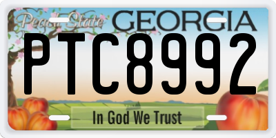 GA license plate PTC8992