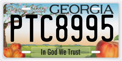 GA license plate PTC8995