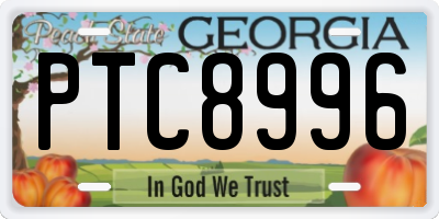 GA license plate PTC8996