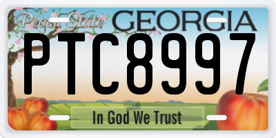 GA license plate PTC8997